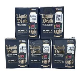 Liquid Death Death Dust Lot of 5 Electrolyte Drink Mix 60 Stick Lime Mango Melon